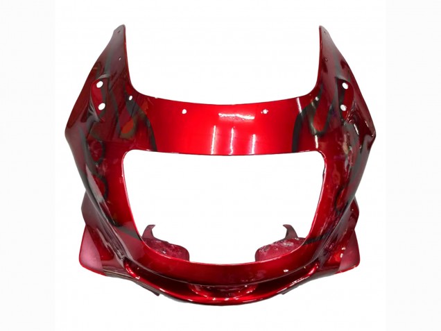 1993-2007 Kawasaki ZZR400 Motorcycle Fairings - Red Black Flame Australia