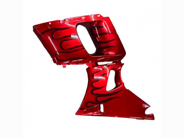 1993-2007 Kawasaki ZZR400 Motorcycle Fairings - Red Black Flame Australia