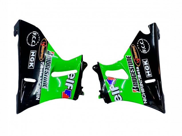 1993-2007 Kawasaki ZZR400 Motorcycle Fairings - Green Glossy Black Green Monster Elf Touch4 Bridgestone Australia
