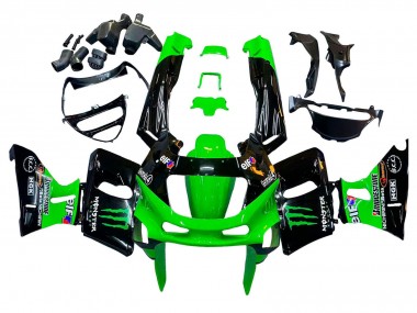 Affordable 1993-2007 Kawasaki ZZR400 Motorcycle Fairings - Green Glossy Black Green Monster Elf Touch4 Bridgestone Australia