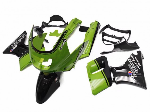 1998-2003 Kawasaki ZZR600 Motorcycle Fairings - Green Glossy Black Elf Touch4 Bridgestone Australia