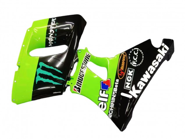 1993-2007 Kawasaki ZZR400 Motorcycle Fairings - Green Glossy Black Blue Monster Elf Touch4 Bridgestone Australia