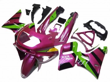 Affordable 1993-2007 Kawasaki ZZR400 Motorcycle Fairings - Deep Pink Green EVA Racing Australia