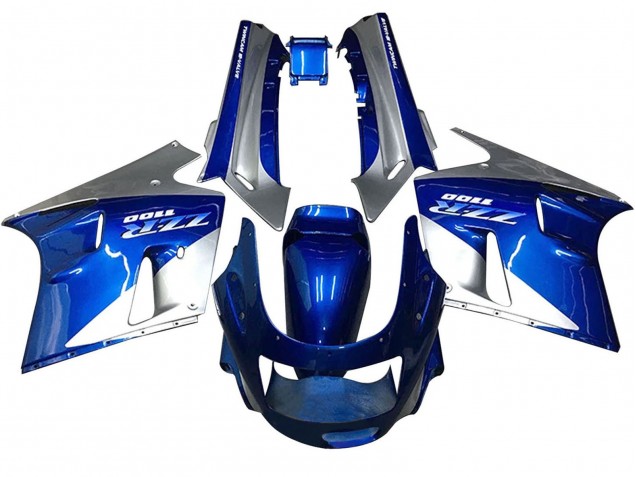 1990-1992 Kawasaki ZZR1100 Motorcycle Fairings - Blue White Grey Australia