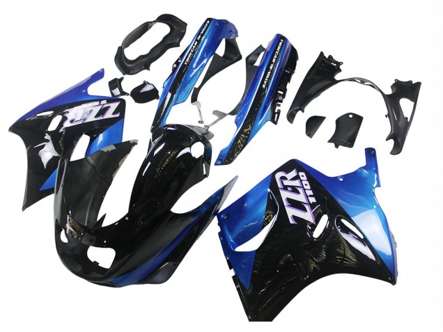 1990-1992 Kawasaki ZZR1100 Motorcycle Fairings - Blue Glossy Black Australia