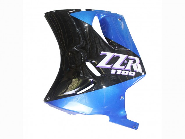 1990-1992 Kawasaki ZZR1100 Motorcycle Fairings - Blue Glossy Black Australia