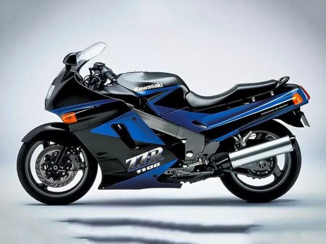 1990-1992 Kawasaki ZZR1100 Motorcycle Fairings - Blue Glossy Black Australia
