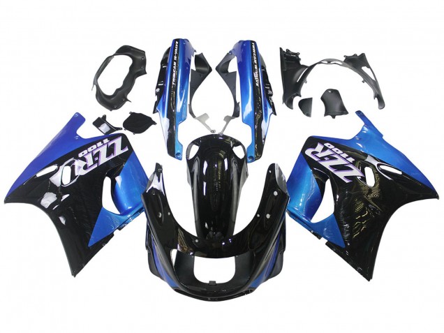 1990-1992 Kawasaki ZZR1100 Motorcycle Fairings - Blue Glossy Black Australia
