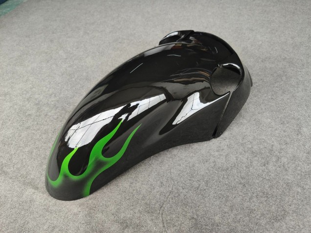 1993-2003 Kawasaki ZZR1100 Motorcycle Fairings - Glossy Black Green Flame Australia