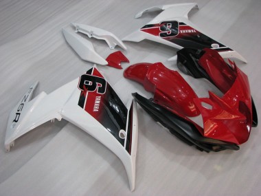 Affordable 2009-2015 Yamaha FZ6R Motorcycle Fairings - Red White Black 6 Australia