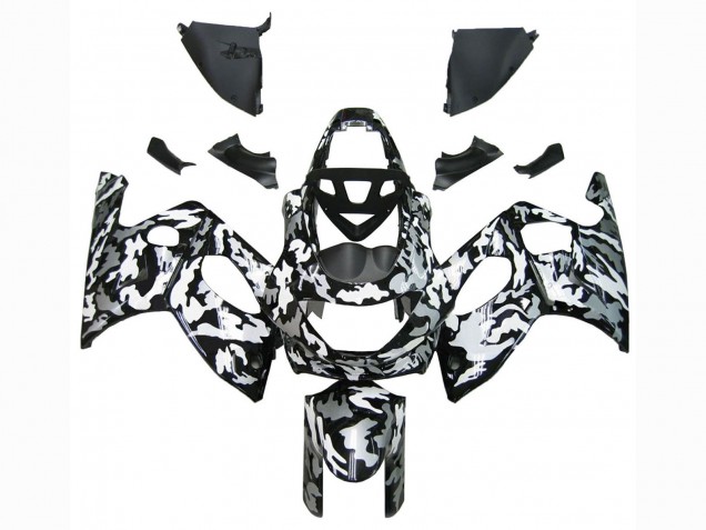 1996-2007 Yamaha YZF600R Thundercat Motorcycle Fairings - Black White Grey Camouflage Australia