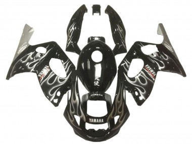 Affordable 1996-2007 Yamaha YZF600R Thundercat Motorcycle Fairings - Glossy Black Silver Flame Australia