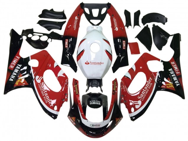 1996-2007 Yamaha YZF600R Thundercat Motorcycle Fairings - Glossy Black Red White Volvo Fimer Santander Australia