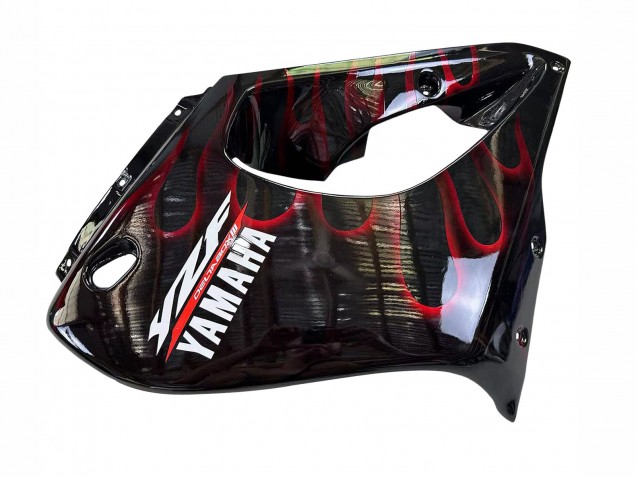 1997-2007 Yamaha YZF 1000R Thunderace Motorcycle Fairings - Black with Dark Red Flame Australia