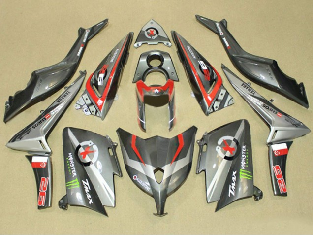 2012-2014 Yamaha TMAX530 Motorcycle Fairings - Grey Red Monster ENEOS Australia