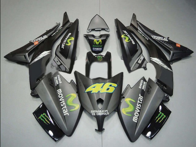 2012-2014 Yamaha TMAX530 Motorcycle Fairings - Matte Black MoviStar ENEOS Yamalube Monster 46 Australia