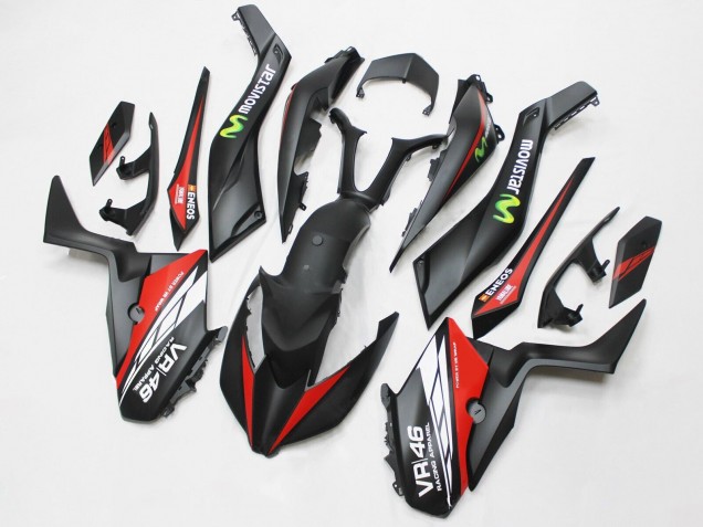 2017-2021 Yamaha XMAX300 Motorcycle Fairings - Matte Black Red MoviStar ENEOS 46 Australia