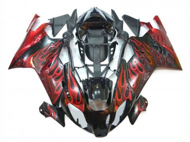 Affordable 2003-2006 Aprilia RSV1000 Motorcycle Fairings - Glossy Black Red Flame Australia