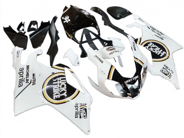 2003-2006 Aprilia RSV1000 Motorcycle Fairings - White Black Lucky Strike Motul Michelin Australia