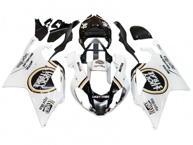 2003-2006 Aprilia RSV1000 Motorcycle Fairings - White Black Lucky Strike Motul Michelin Australia