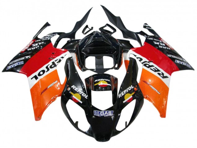 2003-2006 Aprilia RSV1000 Motorcycle Fairings - Orange White Red Black Repsol Australia