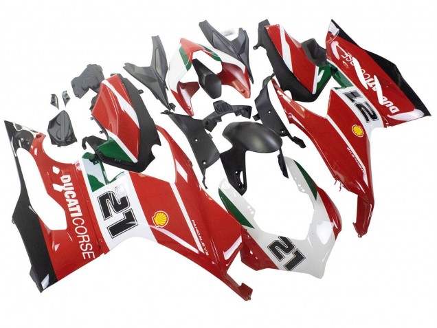 2020-2024 Ducati Panigale V2 Motorcycle Fairings - White Red Green Matte Black Corse 21 Australia