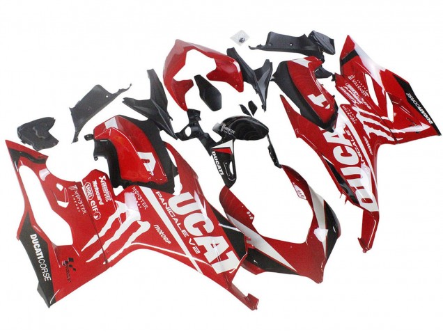 2020-2024 Ducati Panigale V2 Motorcycle Fairings - Red Glossy Black Monster Corse Australia