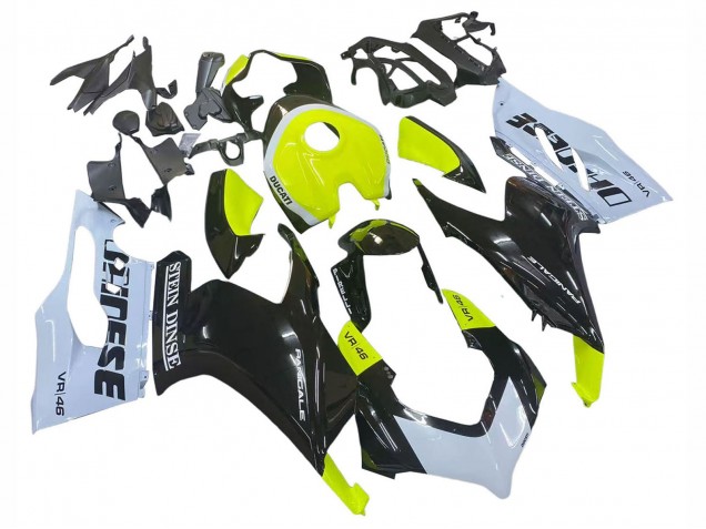 2020-2024 Ducati Panigale V2 Motorcycle Fairings - White Lime Green Glossy Black Stein Dinse VR 46 Australia