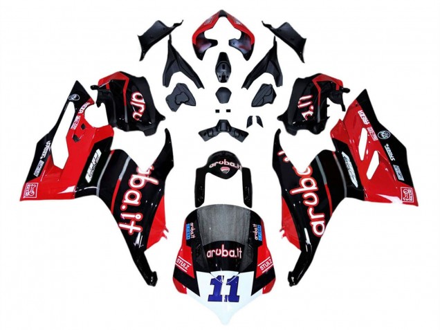 2018-2019 Ducati Panigale V4 V4S Motorcycle Fairings - Red Glossy Black Aruba 11 Australia