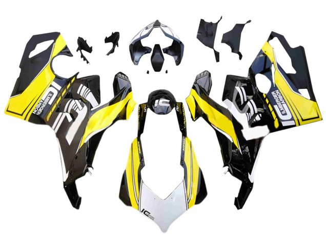 2018-2019 Ducati Panigale V4 V4S Motorcycle Fairings - White Yellow Glossy Black Australia