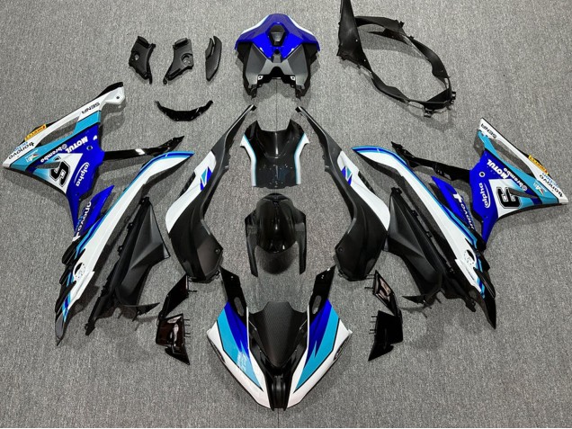 2023-2024 BMW S1000RR Motorcycle Fairings - White Blue Matte Black Motul Australia