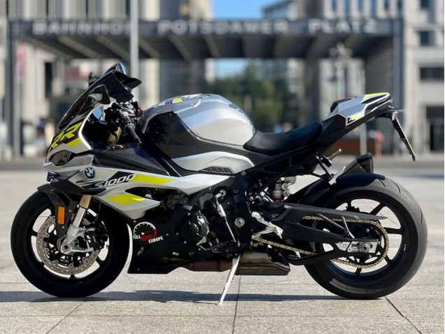 2023-2024 BMW S1000RR Motorcycle Fairings - Silver Yellow Carbon Fiber Australia