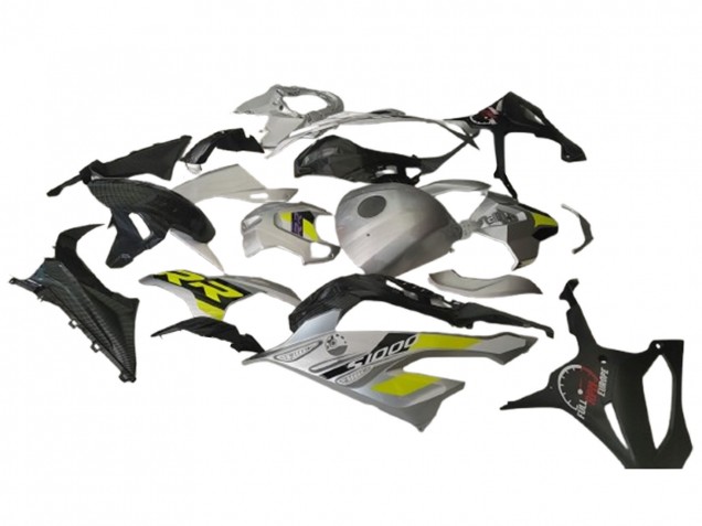 2023-2024 BMW S1000RR Motorcycle Fairings - Silver Yellow Carbon Fiber Australia