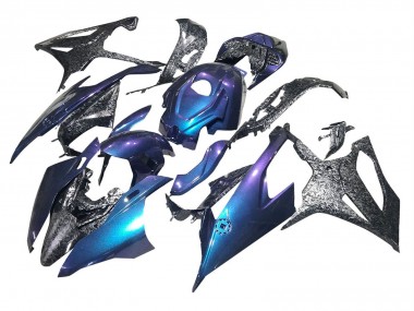 Affordable 2019-2022 BMW S1000RR Motorcycle Fairings - Gradient Blue Purple Forged Carbon Fiber Australia