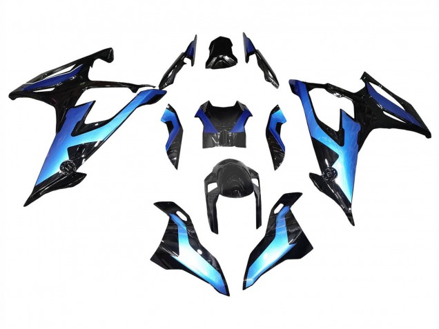 2019-2022 BMW S1000RR Motorcycle Fairings - Black Gradient Blue Australia