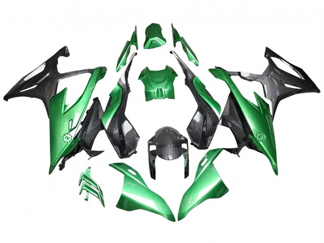 2019-2022 BMW S1000RR Motorcycle Fairings - Glossy Black Green Carbon Fiber Australia