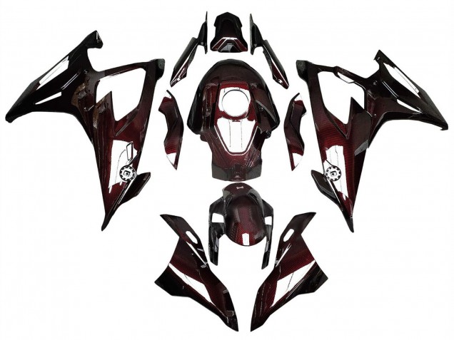2019-2022 BMW S1000RR Motorcycle Fairings - Dark Red Carbon Fiber Australia