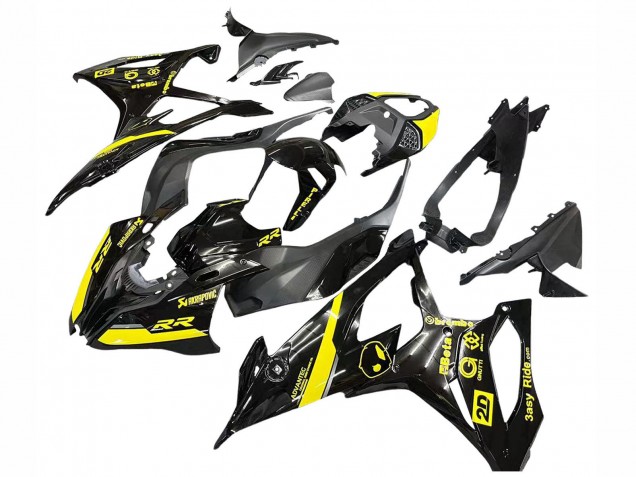 2019-2022 BMW S1000RR Motorcycle Fairings - Glossy Black Yellow Australia