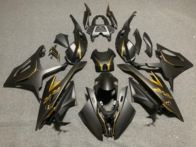 2019-2022 BMW S1000RR Motorcycle Fairings - Black Gold Carbon Fiber Australia