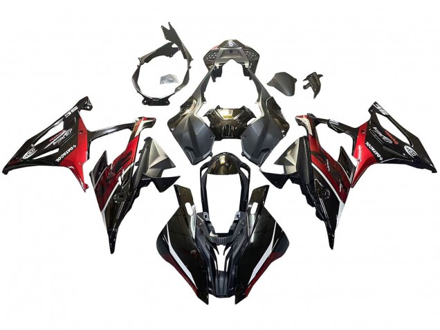 2019-2022 BMW S1000RR Motorcycle Fairings - Black Dark Red Australia