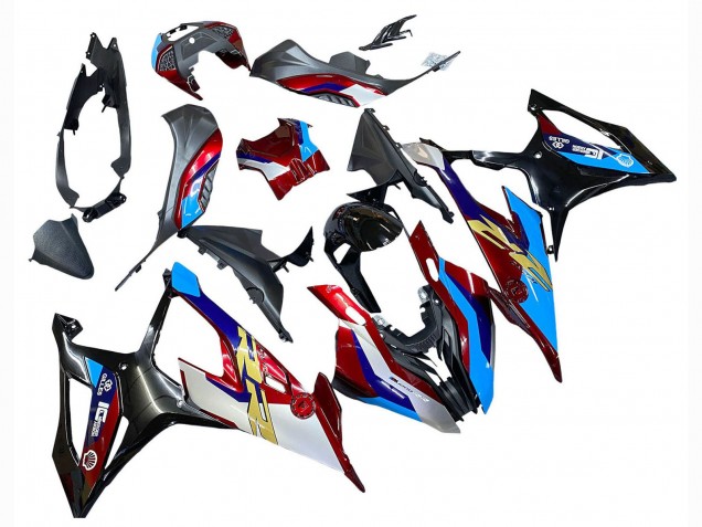 2019-2022 BMW S1000RR Motorcycle Fairing - White Blue Red Black Australia