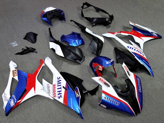 2019-2022 BMW S1000RR Motorcycle Fairings - White Blue Red Smiths Australia