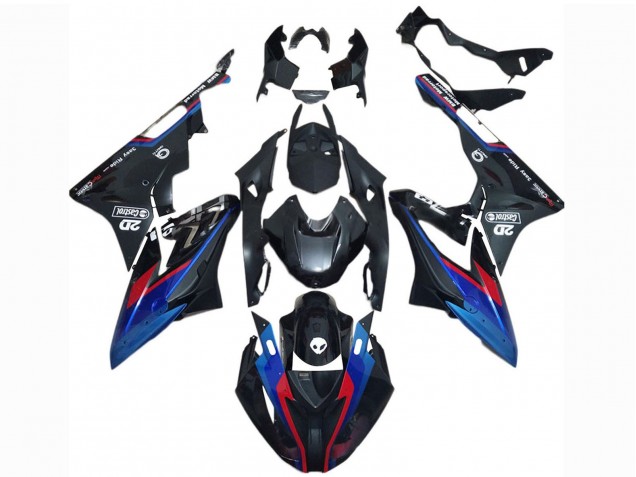 2017-2018 BMW S1000RR Motorcycle Fairings - Blue Red Glossy Black Castrol Australia