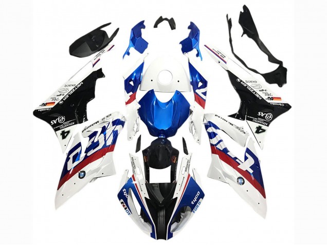 2017-2018 BMW S1000RR Motorcycle Fairings - White Blue Red Glossy Black Tyco Australia