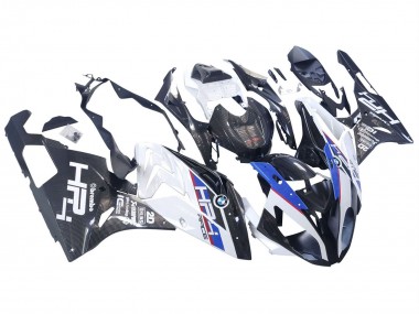 Affordable 2015-2016 BMW S1000RR Motorcycle Fairings - White Blue Black Carbon Fiber Australia