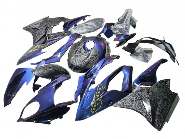 2015-2016 BMW S1000RR Motorcycle Fairings - Gradient Purple Blue Forged Carbon Fiber Australia