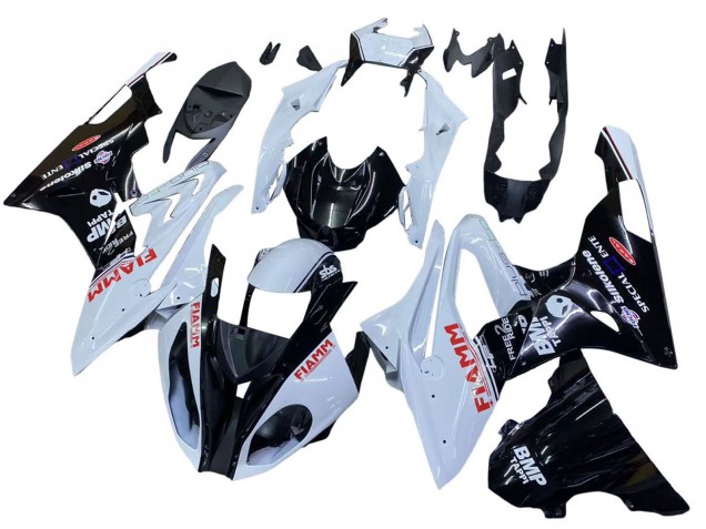 2015-2016 BMW S1000RR Motorcycle Fairings - White Glossy Black Fiamm Australia
