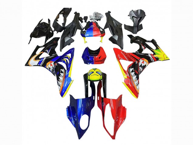 2009-2014 BMW S1000RR Motorcycle Fairings - Red Blue Yellow Shark Australia