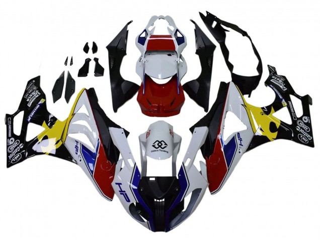 2009-2014 BMW S1000RR Motorcycle Fairings - White Red Yellow Black Castrol Australia