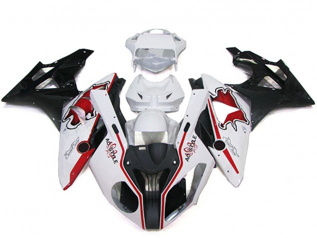 2009-2014 BMW S1000RR Bike Fairings - White Red Glossy Black Australia